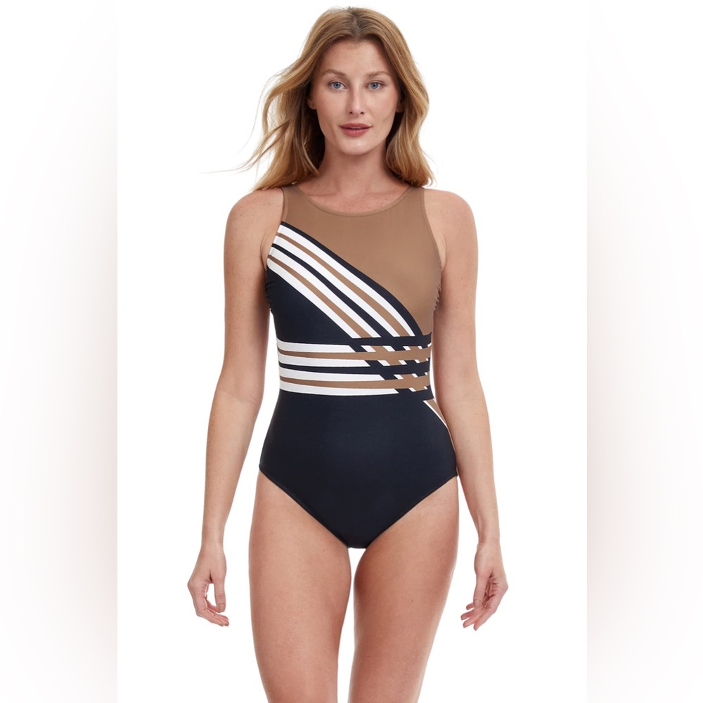 Gottex Women's Standard Ocean Breeze Mastectomy One Piece SIZE 8 NWT